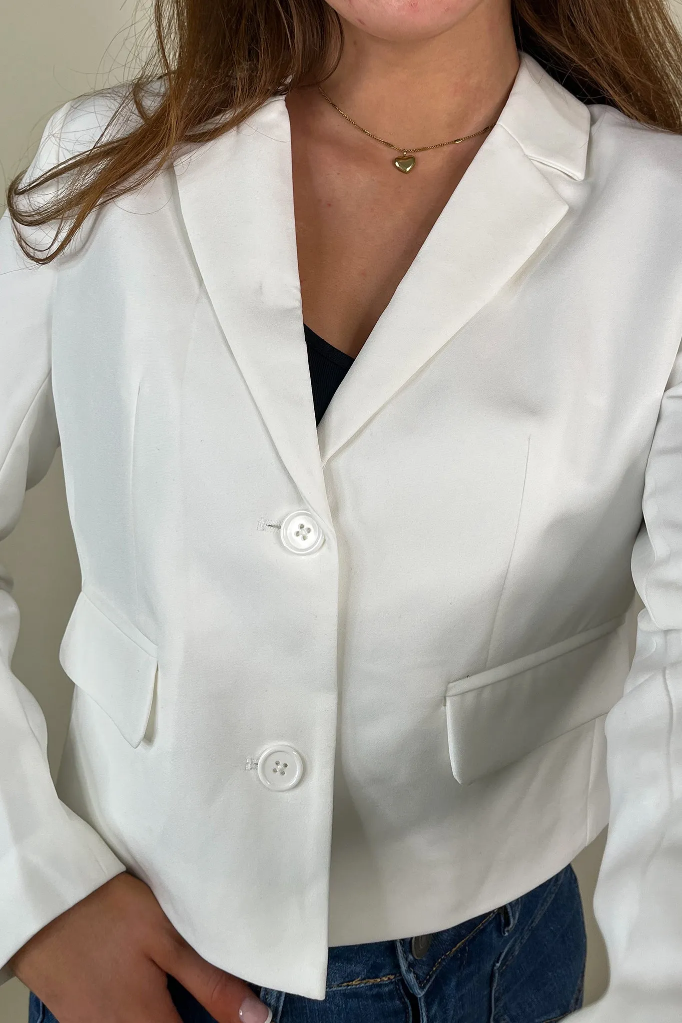 Tigerlili White Blazer Pocket Details