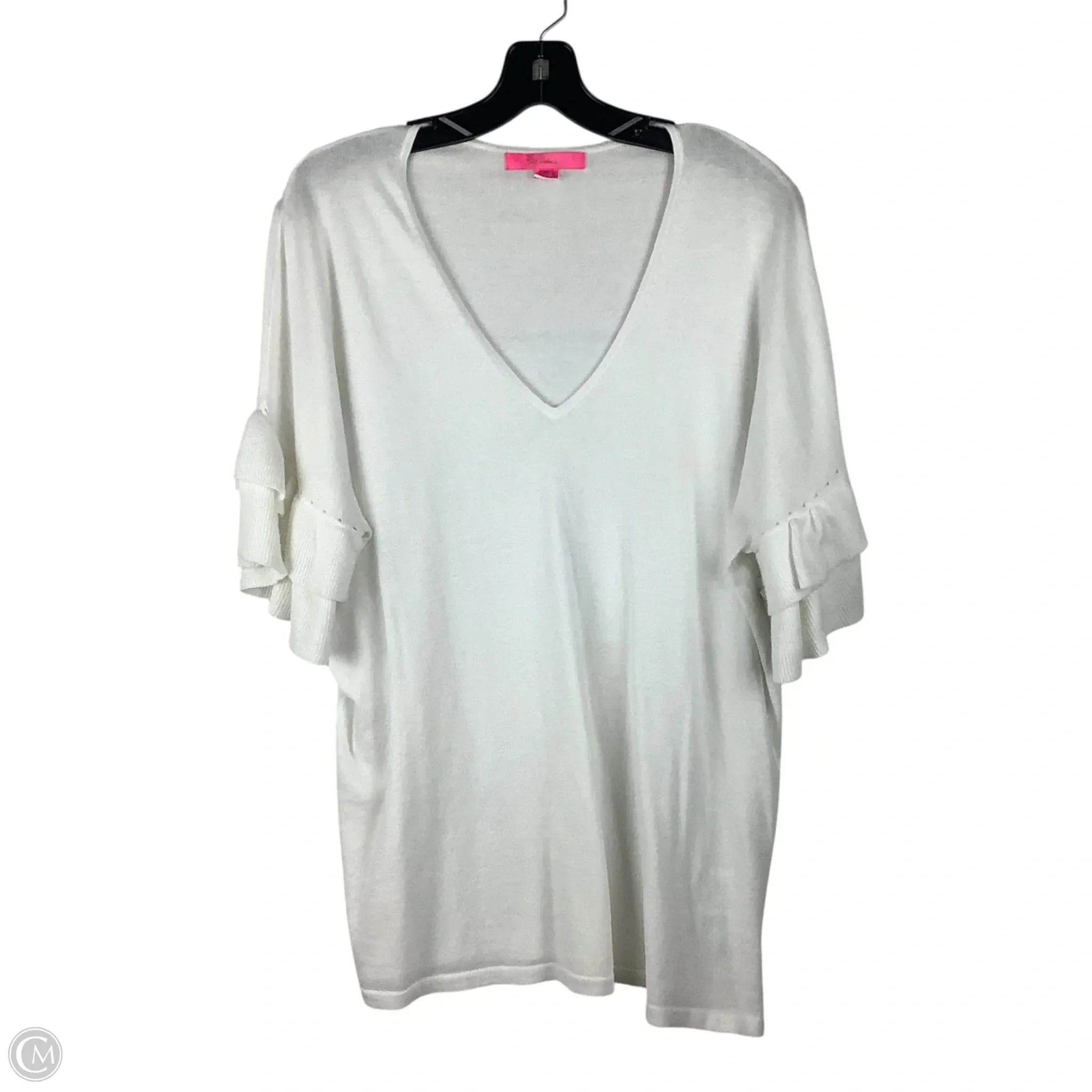 Top Short Sleeve Designer By Lilly Pulitzer In White, Size: M Regular fit normality