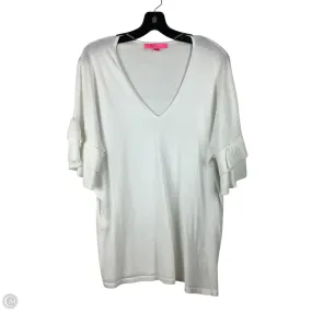 Top Short Sleeve Designer By Lilly Pulitzer In White, Size: M Regular fit normality