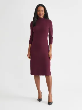 Tonal A-Line Mock Neck Soft Knit Dress - True Fit Fashion-forward day dress Feminine Touch