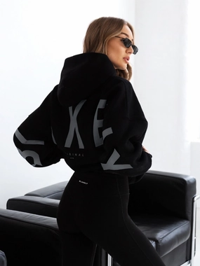 Tonal Isabel Oversized Hoodie - Black Seamless Shoulder Street Light