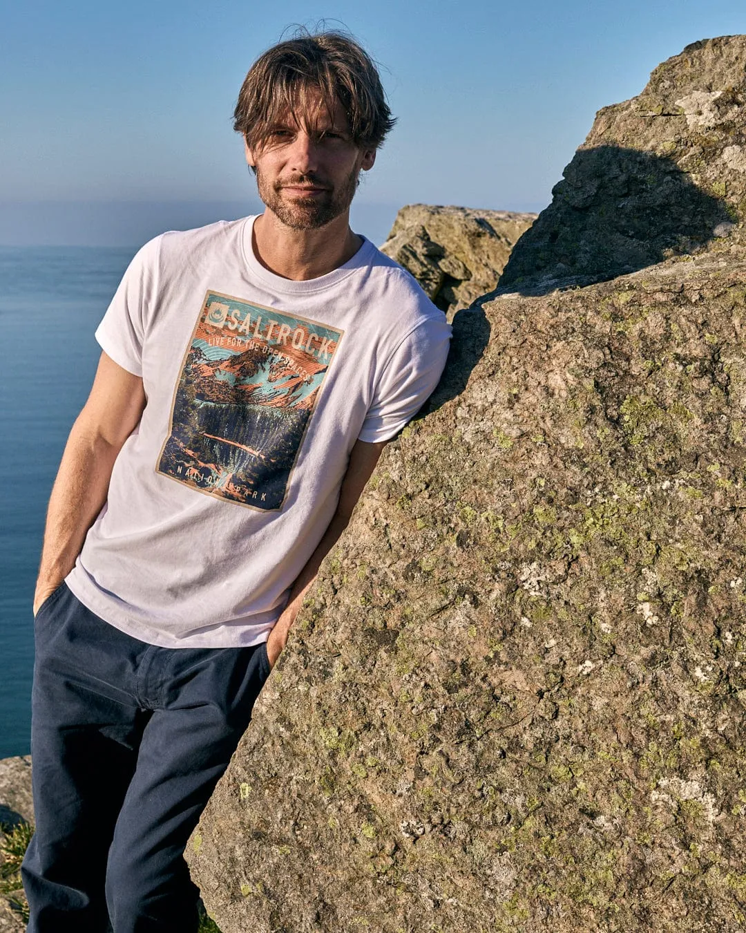 Minimal Layers Breathable Comfort National Park - Mens Short Sleeve T-Shirt - White