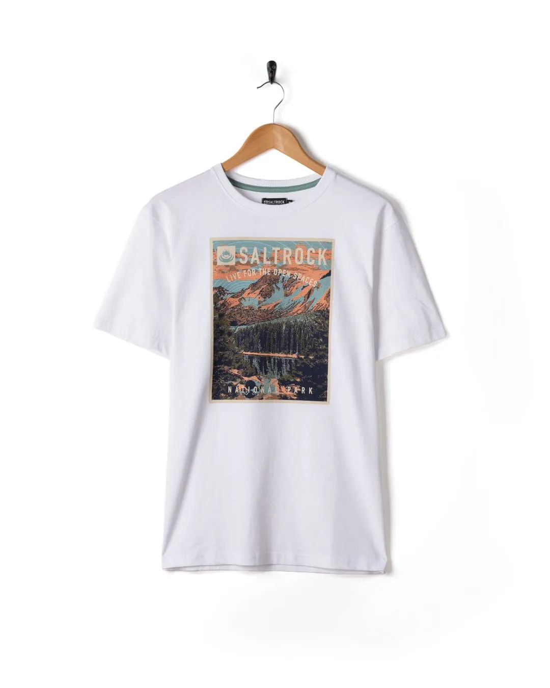 National Park - Mens Short Sleeve T-Shirt - White Subtle Logo Placement