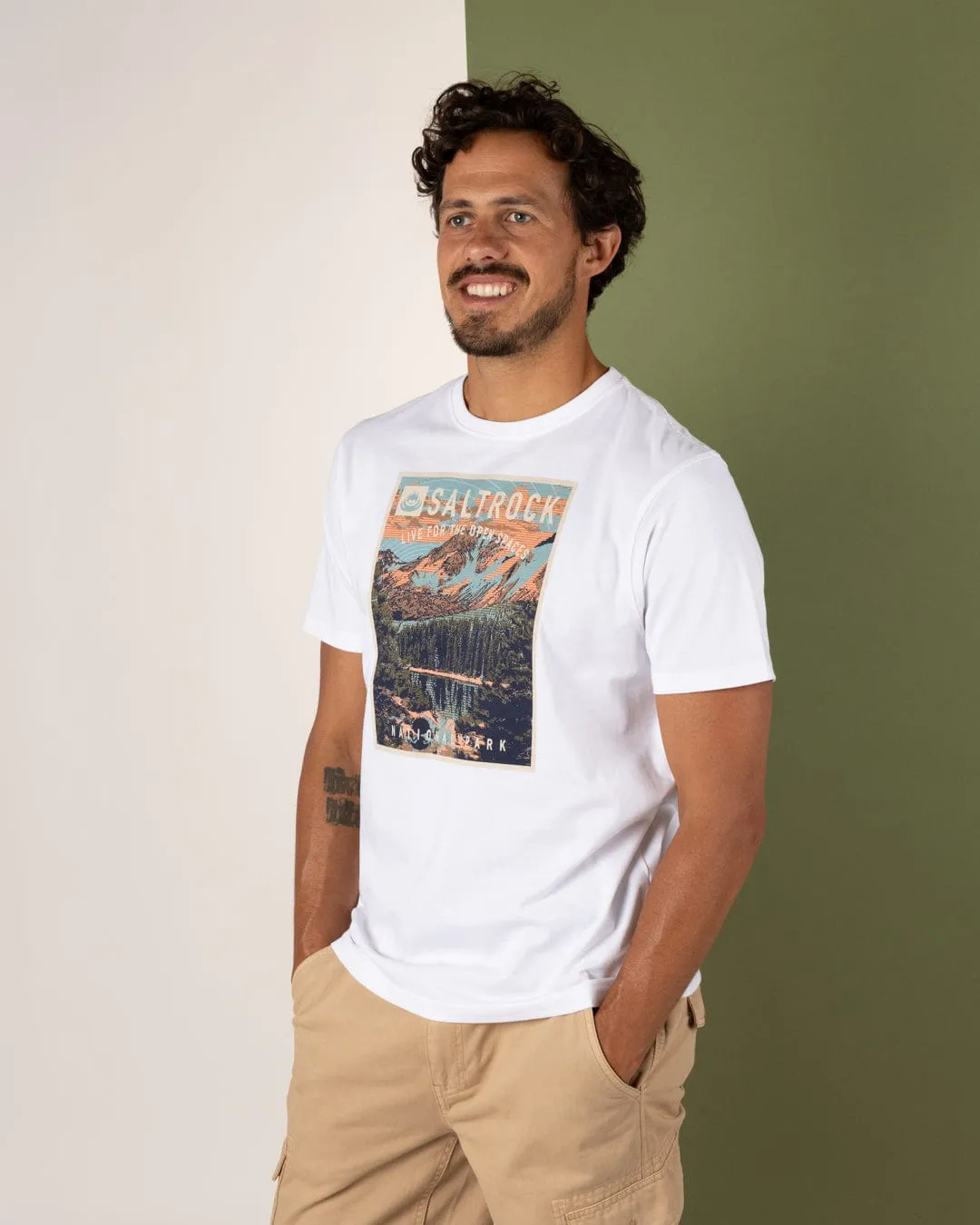 National Park - Mens Short Sleeve T-Shirt - White Active Trend Look