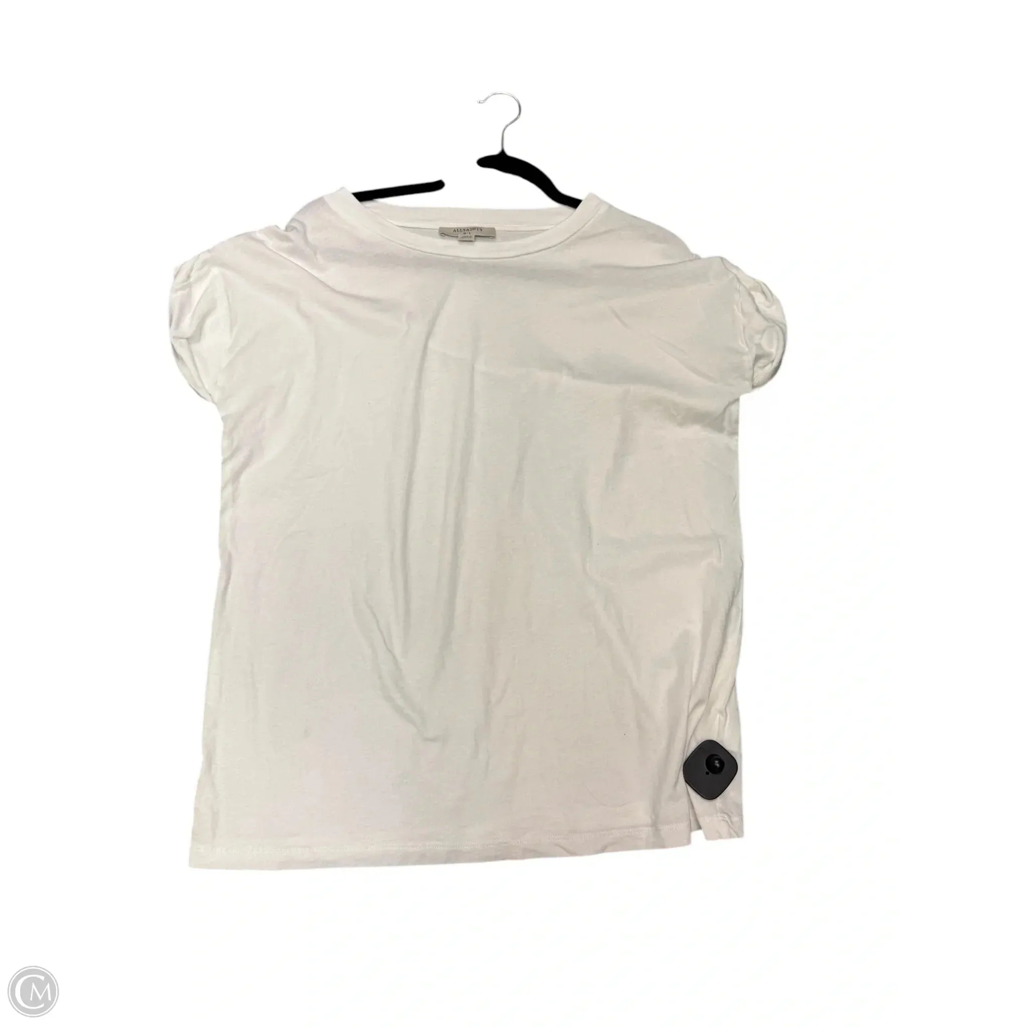 Top Short Sleeve Designer By All Saints In White, Size: M Weekend Wear Comfortable Layer
