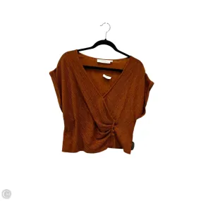 Top Short Sleeve Designer By Astr The Label In Brown, Size: M Casual layering piece Practical Comfort