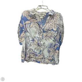 Formal Occasion Modern Simplicity Top Short Sleeve Designer By Halston In Blue, Size: Xl
