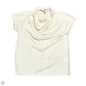Chilly Layer Stylish and Fun Top Short Sleeve Designer By Halston In Tan, Size: M