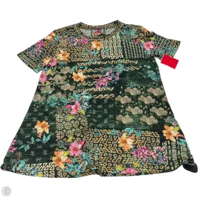 Lightweight Comfort Wear Top Short Sleeve Designer By Johnny Was In Green, Size: S