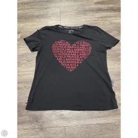 Top Short Sleeve Designer By Karl Lagerfeld In Black & Red, Size: M theater visit Timeless Appeal