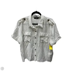 Classic Trend Look Top Short Sleeve Designer By Karl Lagerfeld In White, Size: Xl