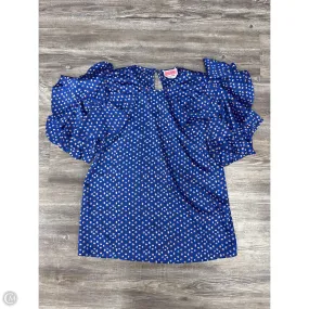 Soft and breathable short sleeved Top Short Sleeve Designer By Kate Spade In Blue & Brown, Size: Xs