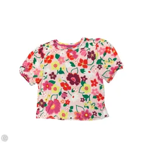 Simple and Light Comfortable And Trendy Top Short Sleeve Designer By Kate Spade In Floral Print, Size: L
