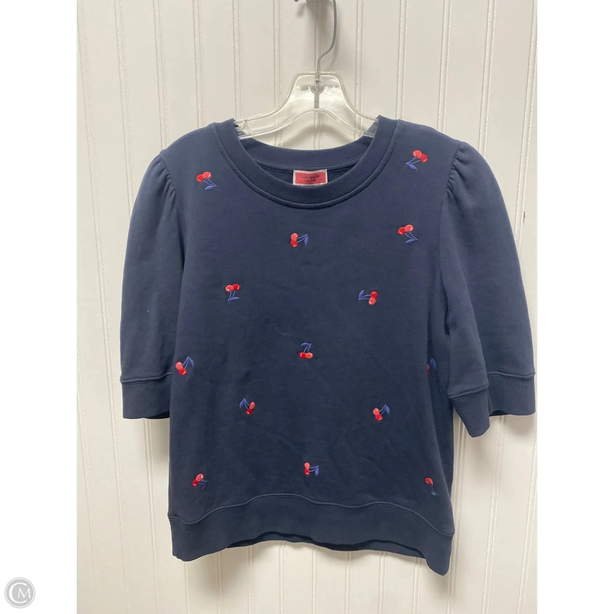 Regular fit normality Top Short Sleeve Designer By Kate Spade In Grey, Size: M