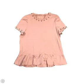 Fun and Playful Anti Pilling Finish Top Short Sleeve Designer By Kate Spade In Pink, Size: M