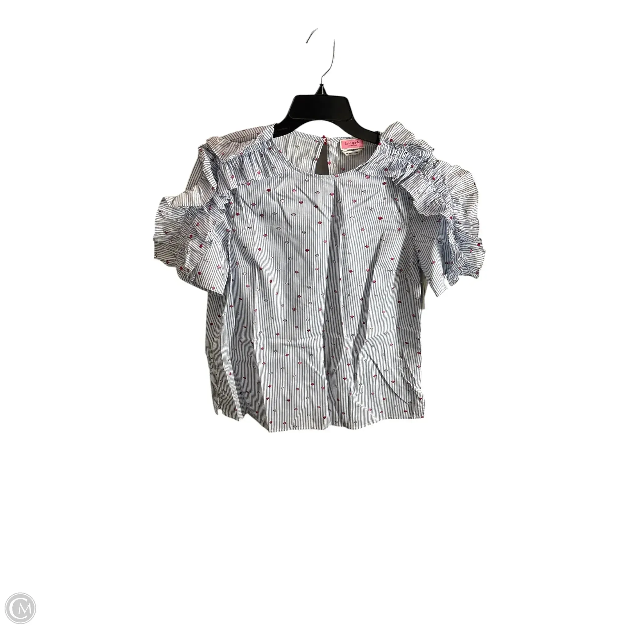 Top Short Sleeve Designer By Kate Spade In Striped Pattern, Size: M Quick Layer