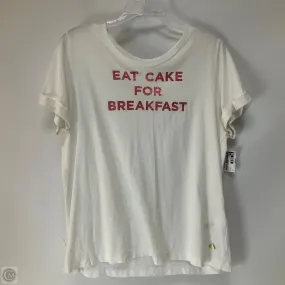regular but not boring Top Short Sleeve Designer By Kate Spade In White, Size: L