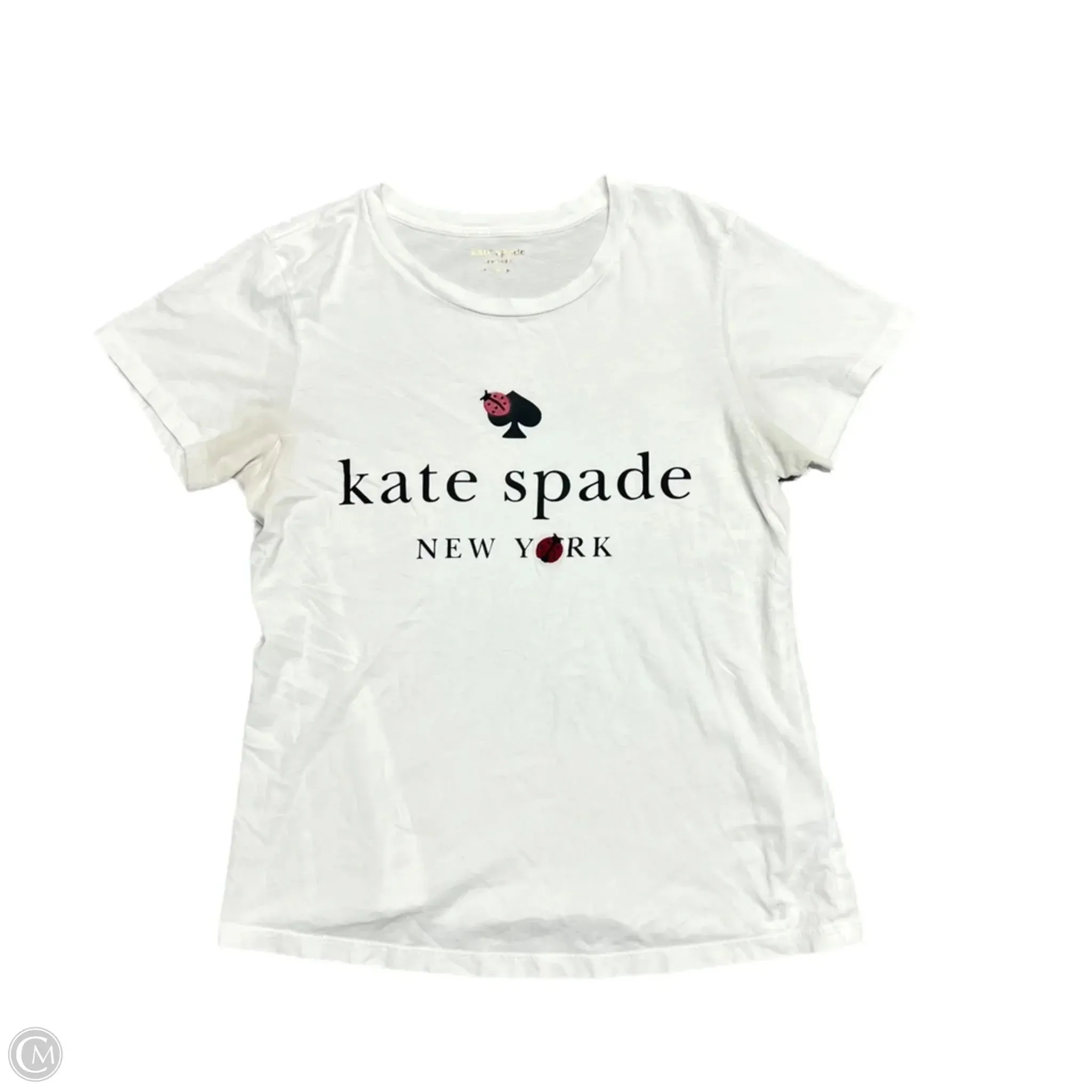 Fit For All Day Weekend Comfort Top Short Sleeve Designer By Kate Spade In White, Size: M