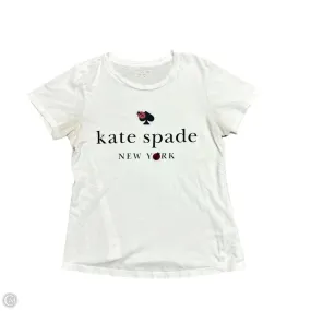 Fit For All Day Weekend Comfort Top Short Sleeve Designer By Kate Spade In White, Size: M