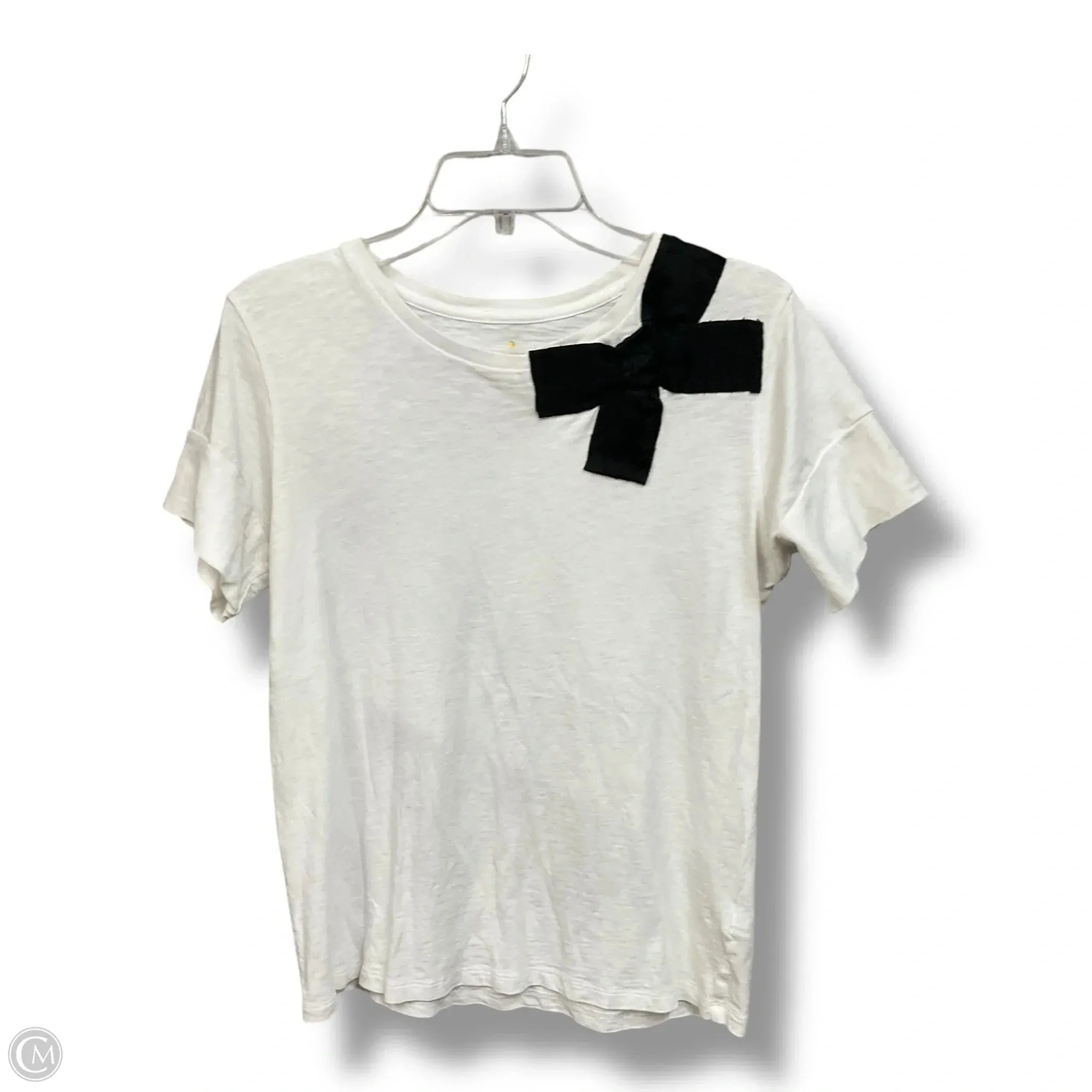 Top Short Sleeve Designer By Kate Spade In White, Size: S Simple and Cozy