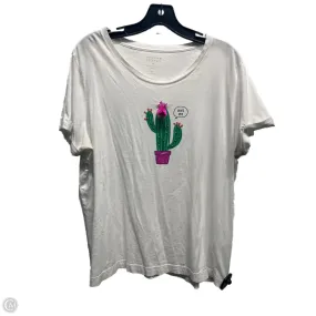Top Short Sleeve Designer By Kate Spade In White, Size: Xl Comfort Wearable Comfortable Layering