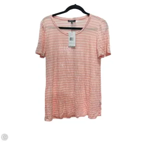 Top Short Sleeve Designer By Lafayette 148 In Striped Pattern, Size: S All-Day Stretch
