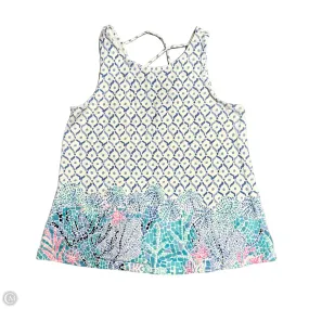 Top Short Sleeve Designer By Lilly Pulitzer In Blue & White, Size: S Flatlock stitching Airflow Ventilation System