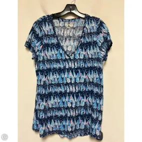 Top Short Sleeve Designer By Lilly Pulitzer In Blue, Size: L Essential Wear