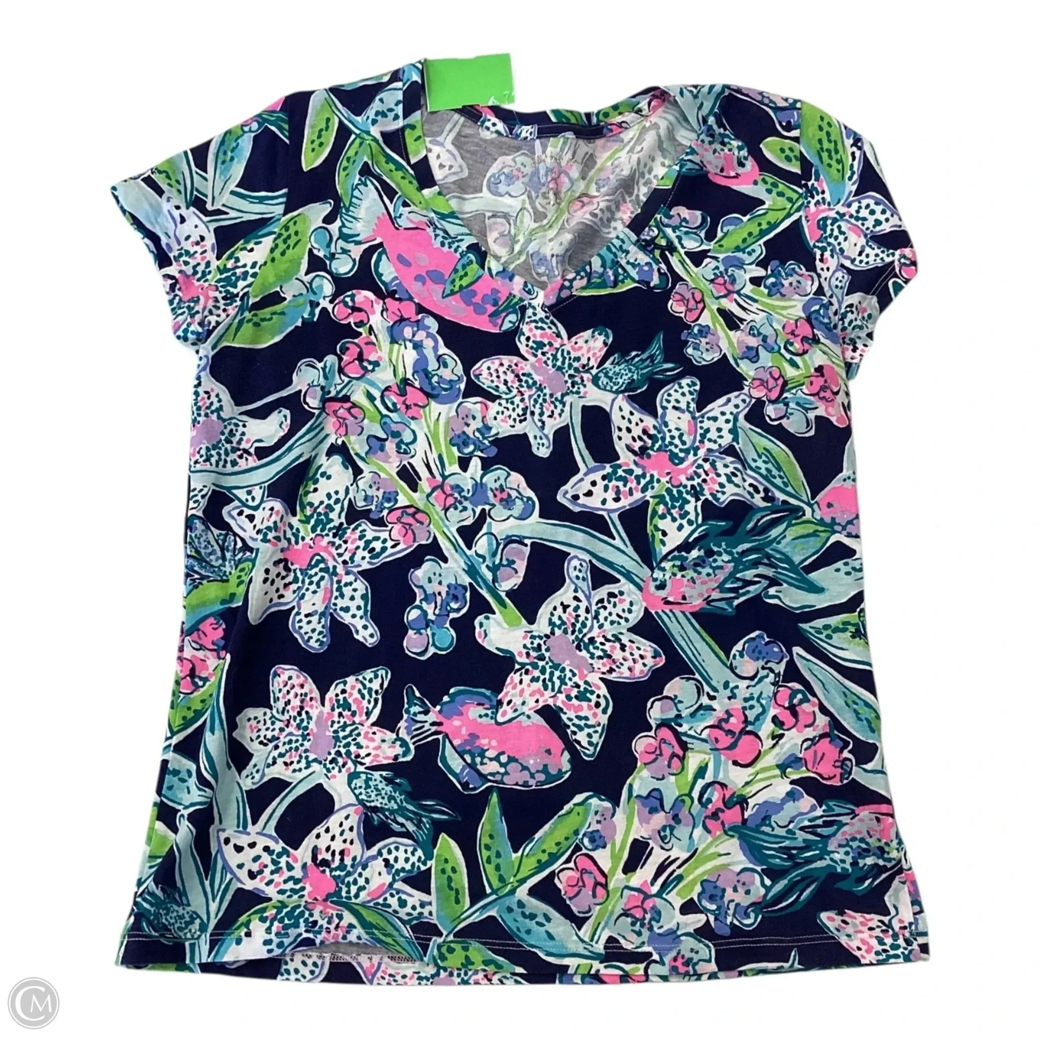 Top Short Sleeve Designer By Lilly Pulitzer In Floral Print, Size: M Casual Fashion
