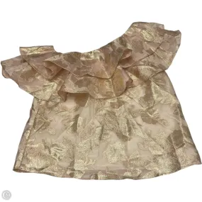 Top Short Sleeve Designer By Lilly Pulitzer In Gold & Pink, Size: M Casual Vibe Wear Comfort Wear Fit