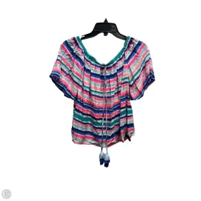 Top Short Sleeve Designer By Lilly Pulitzer In Green & Pink, Size: S Job Interview