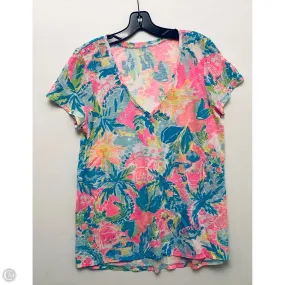 Top Short Sleeve Designer By Lilly Pulitzer In Multi-colored, Size: L Crew neck classic