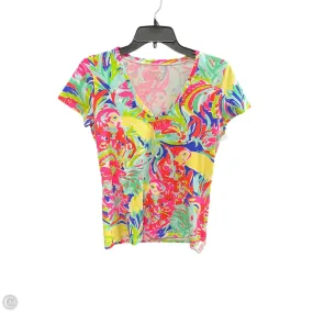 Top Short Sleeve Designer By Lilly Pulitzer In Multi-colored, Size: S Short sleeved breeziness Layered Look