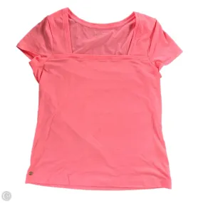 Holiday Trend Top Short Sleeve Designer By Lilly Pulitzer In Pink, Size: M