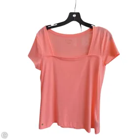 Breathable fabric Practical Wear Top Short Sleeve Designer By Lilly Pulitzer In Pink, Size: S