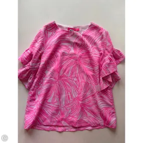BreathableMeshLining Casual Performance Fit Top Short Sleeve Designer By Lilly Pulitzer In Pink, Size: Xxs