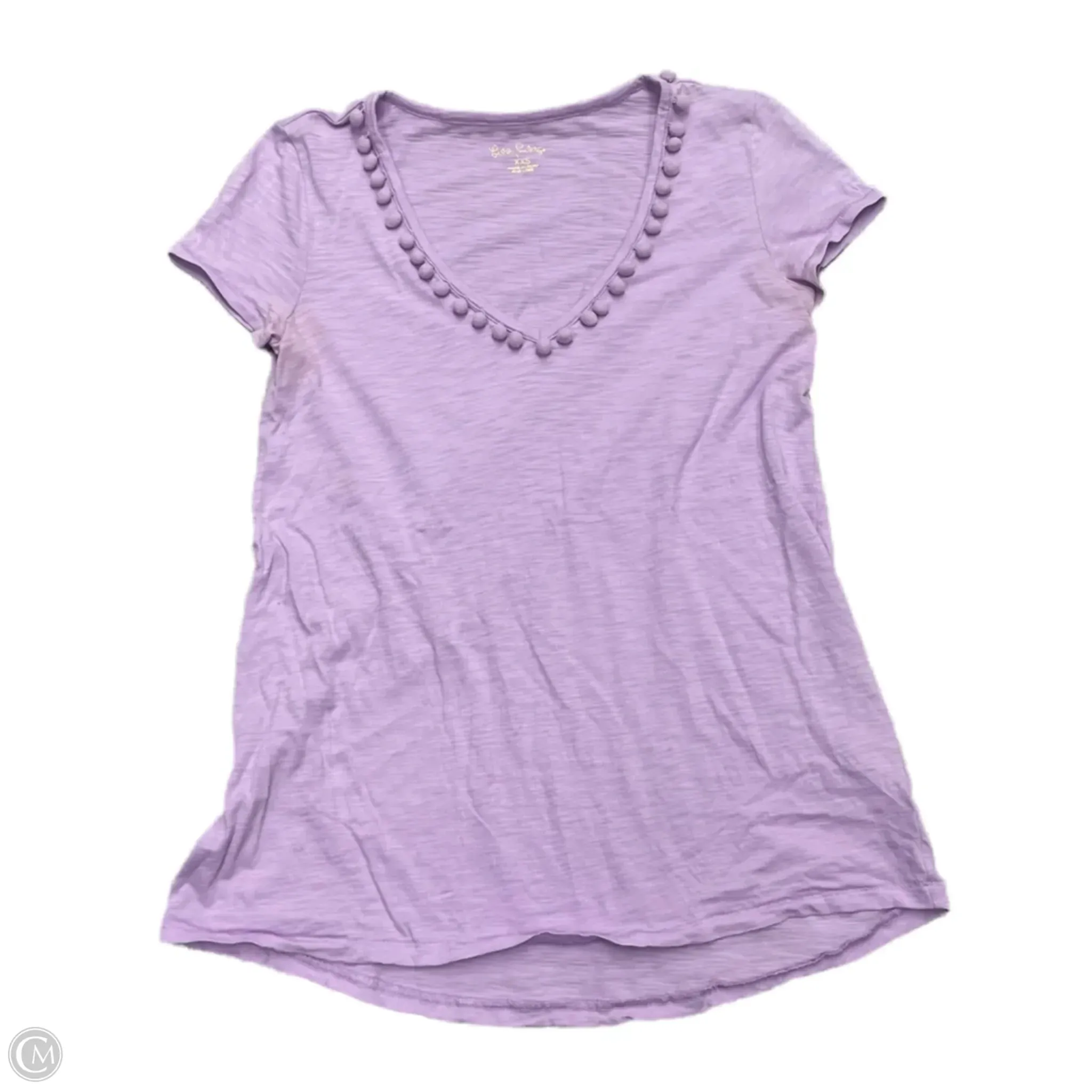 Valentine's Day Top Short Sleeve Designer By Lilly Pulitzer In Purple, Size: Xxs