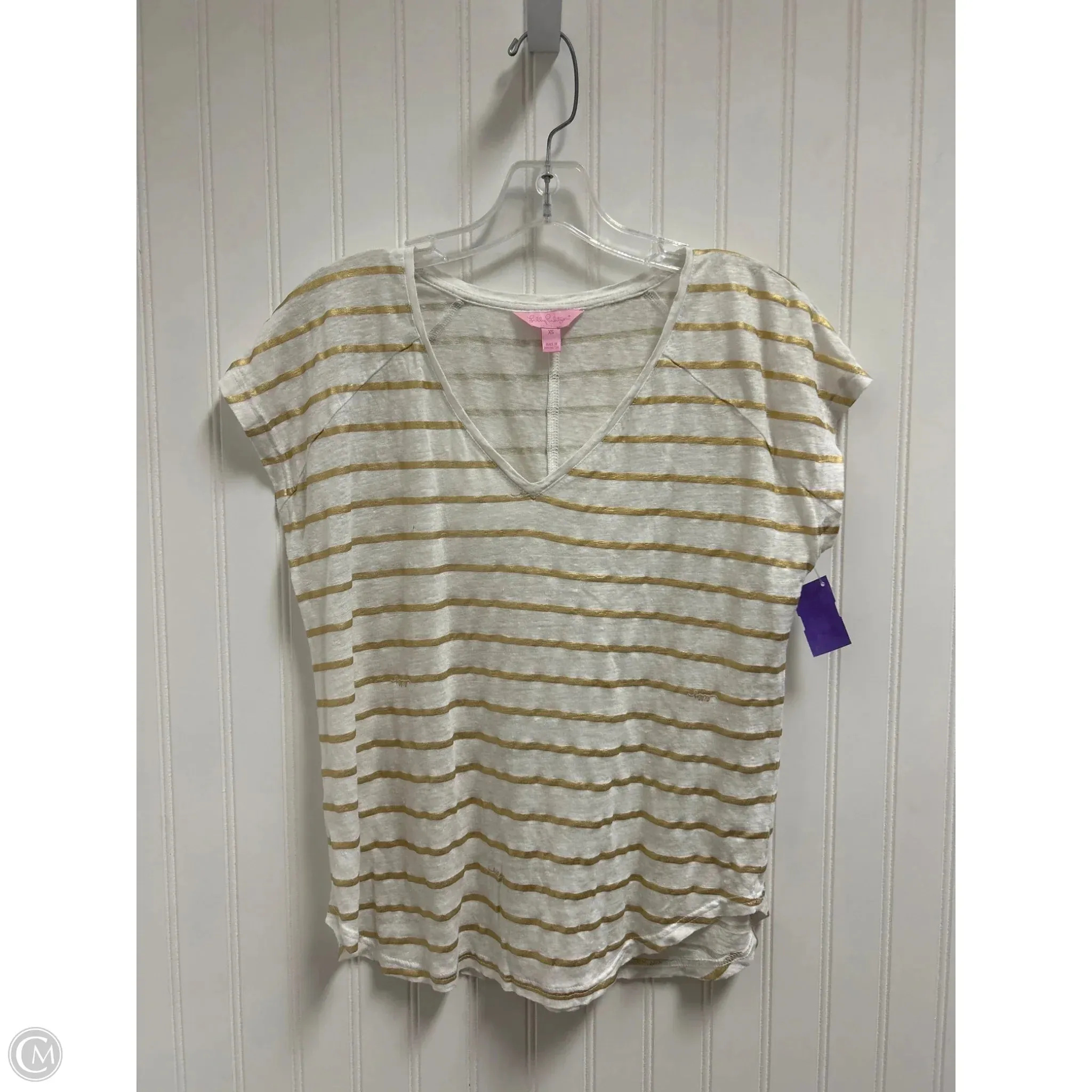 Light Casual Wear Soft Knit Top Short Sleeve Designer By Lilly Pulitzer In Striped Pattern, Size: Xs