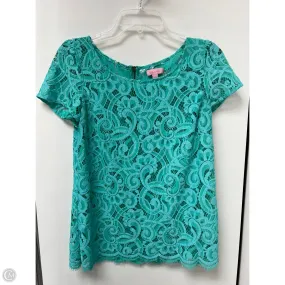 Top Short Sleeve Designer By Lilly Pulitzer In Teal, Size: S Ethically Sourced Material