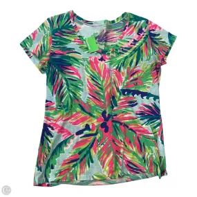SustainableManufacturing Cozy Comfort Design Top Short Sleeve Designer By Lilly Pulitzer In Tropical Print, Size: M