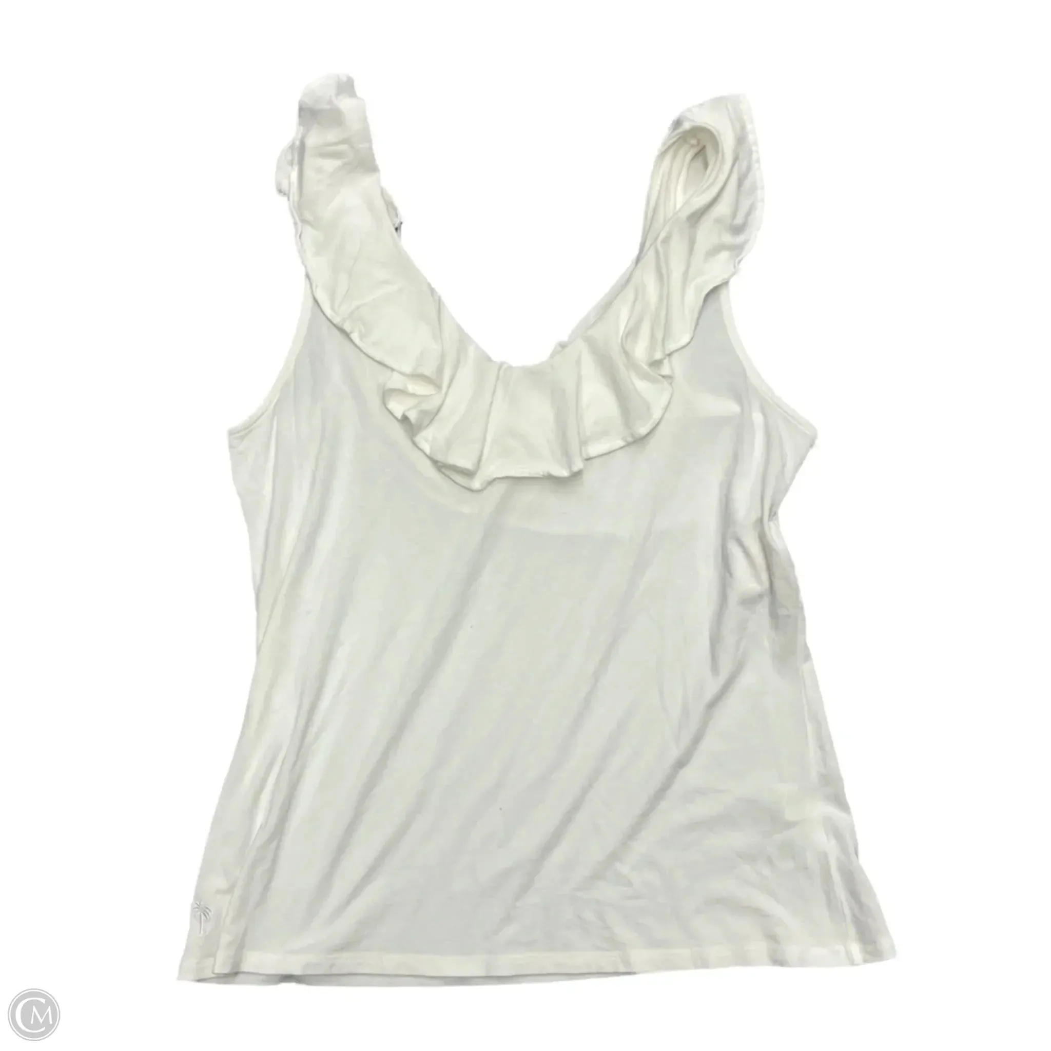 Cool and Comfortable Comfy Look Top Short Sleeve Designer By Lilly Pulitzer In White, Size: M