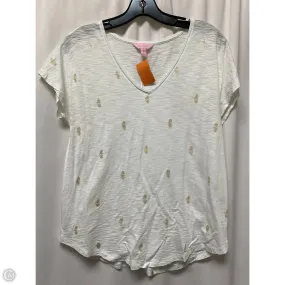 Premium Cotton Blend Top Short Sleeve Designer By Lilly Pulitzer In White, Size: S