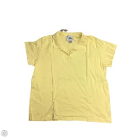 Top Short Sleeve Designer By Lilly Pulitzer In Yellow, Size: Xl Drop Shoulder Cut