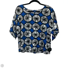 Top Short Sleeve Designer By Marimekko In Blue & White, Size: L Soft Wearable