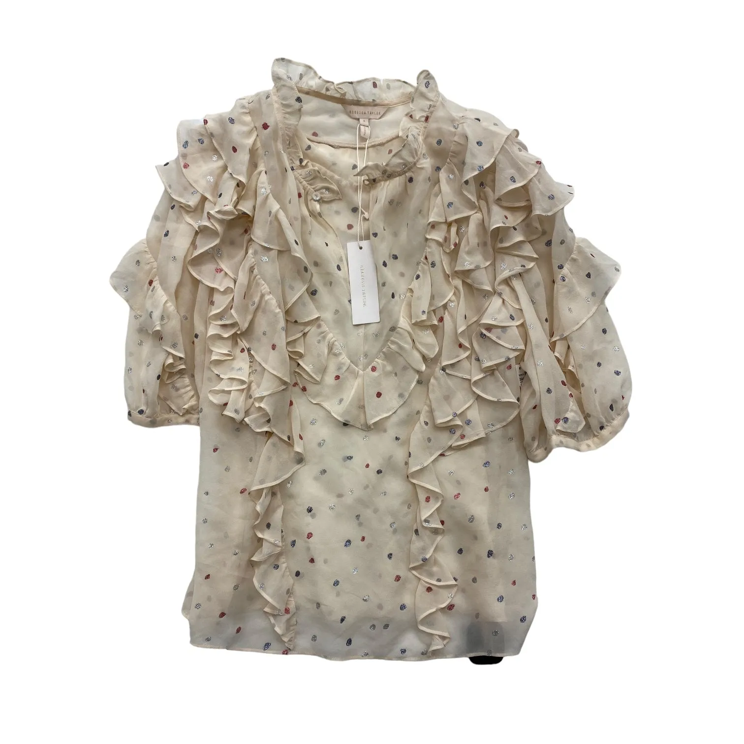 Top Short Sleeve Designer By Rebecca Taylor  Size: M Quick Dry Comfort Yarn Dyed Fabric