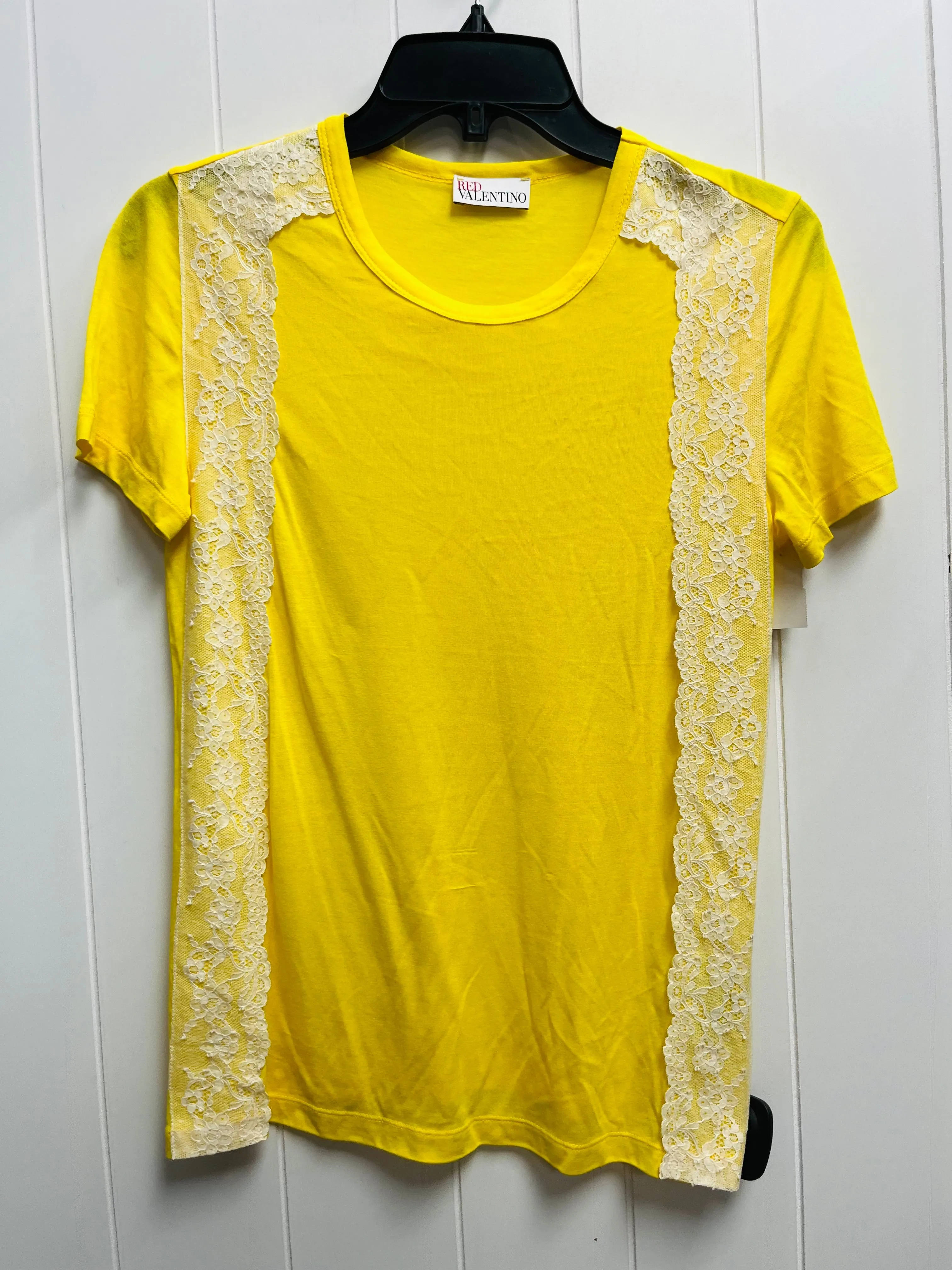 Top Short Sleeve Designer By Valentino-mario In Yellow, Size: S Comfy Performance Wear Casual Flex Wear