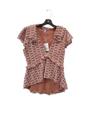 Top Short Sleeve Designer By Walter Baker In Pink & White, Size: M Fashion Fit Easy Fit