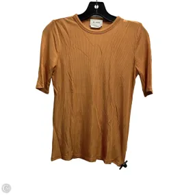 Active Trend Matte Look Top Short Sleeve Luxury Designer By St John Collection In Orange, Size: Xs