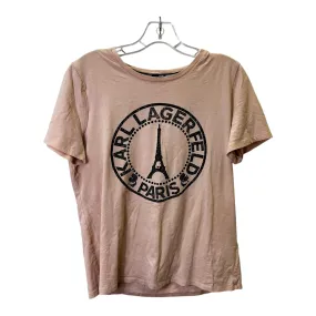 Top Ss Designer By Karl Lagerfeld In Peach, Size:M elastic waistband