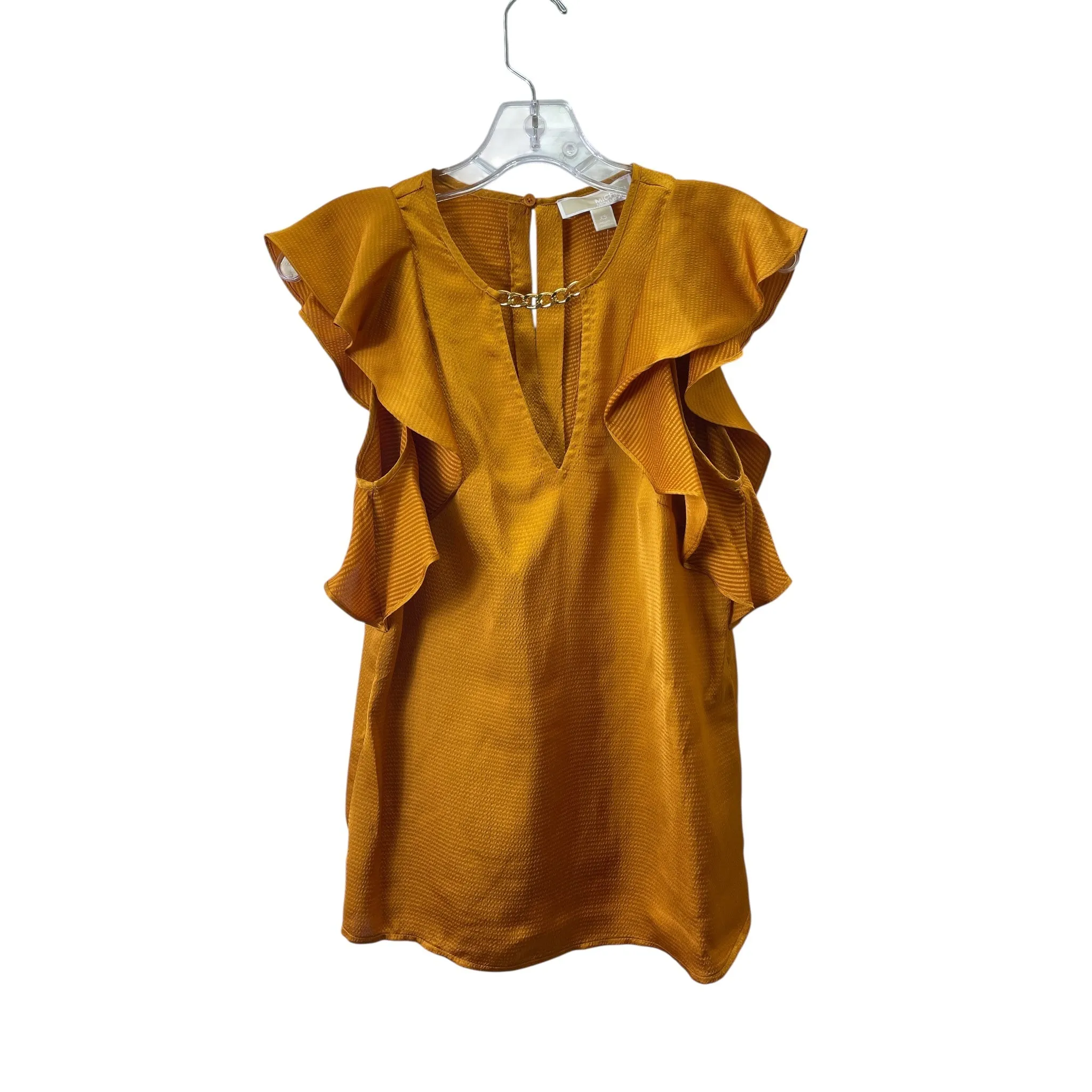 Easygoing Design Simple Yet Cozy Top Ss Designer By Michael By Michael Kors In Yellow, Size:Xs